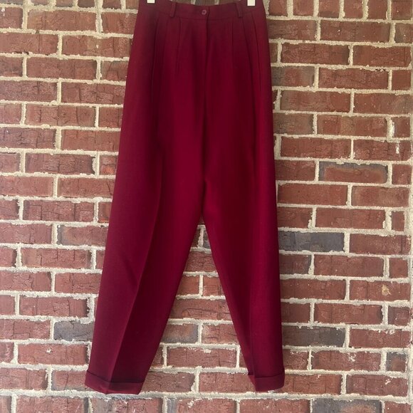 Jones New York Maroon Black Plaid Pant Suit Wool Jacket 4 Pants 6 Academia Women - Picture 5 of 12